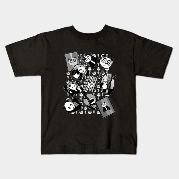 Panda Mix Kids T-Shirt by adamzworld